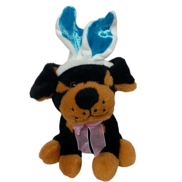 Dan Dee Rottweiler Dog Plush Bunny Ears 8.75" - Picture 1 of 8